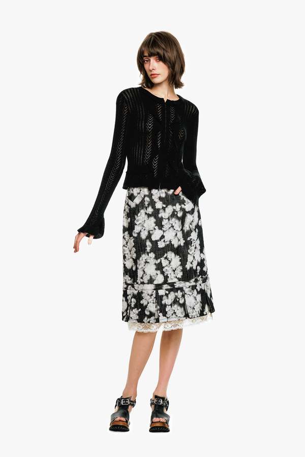 Anna Sui Victorian Pointelle Knitwear Cardigan