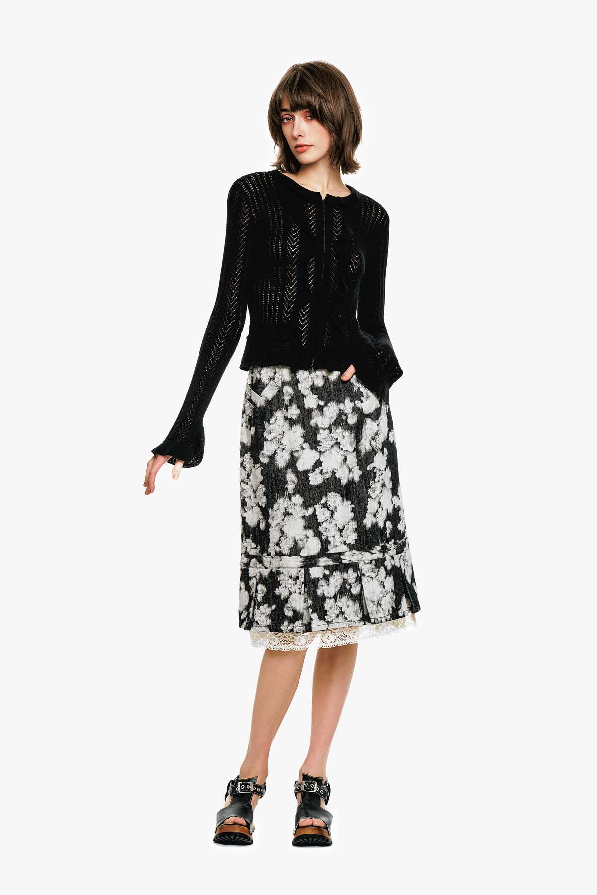 Anna Sui Victorian Pointelle Knitwear Cardigan - Image 8 of 9