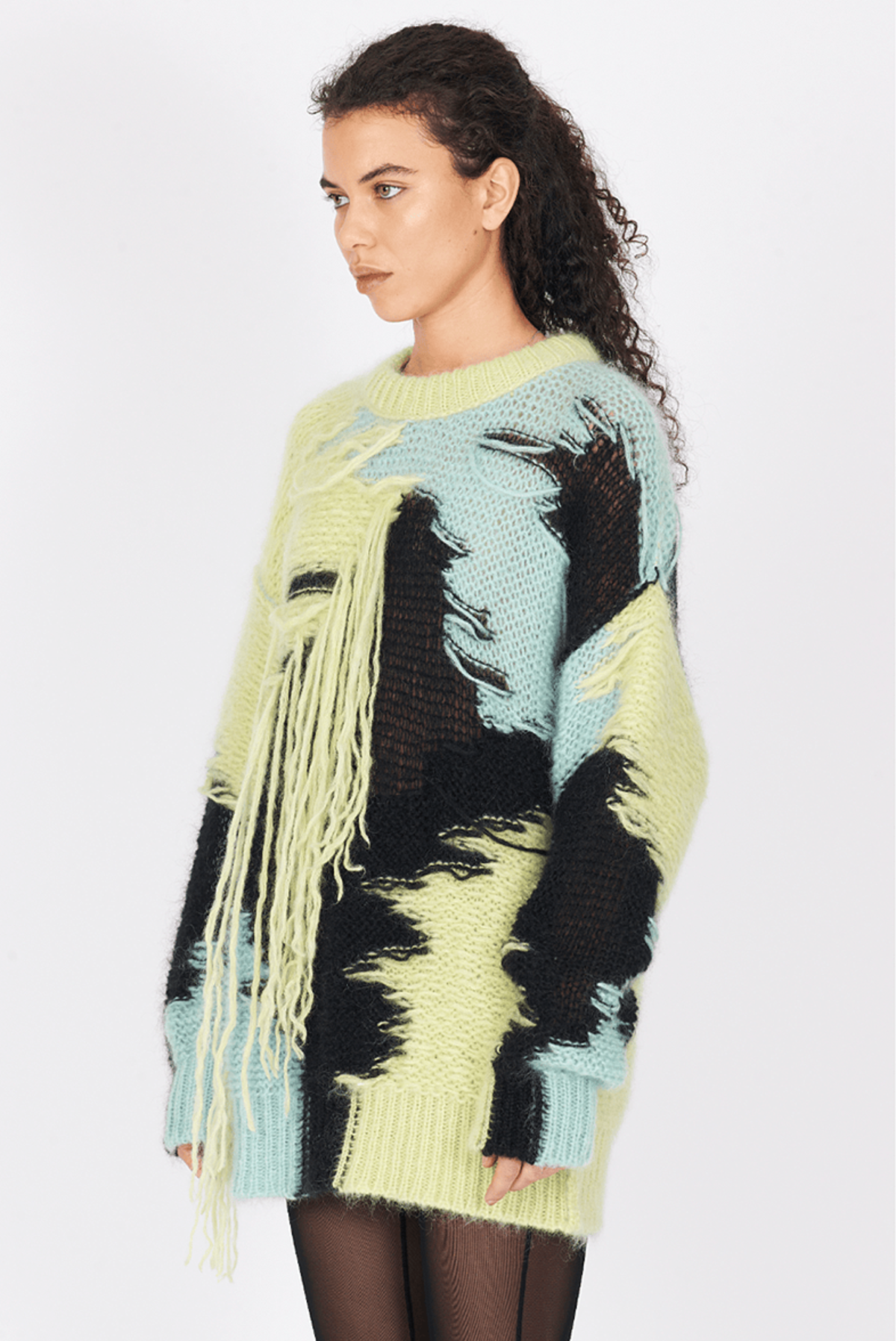 Isabel Benenato Knit Crew Collage Sweater - Image 2 of 4