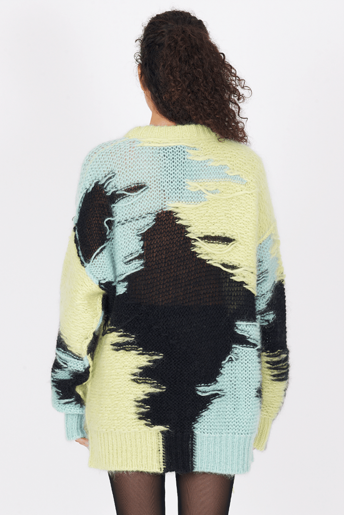 Isabel Benenato Knit Crew Collage Sweater - Image 3 of 4