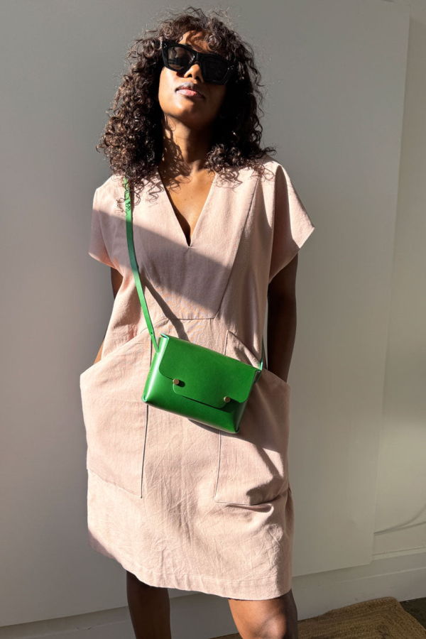 Two Diagonal Pocket Tunic - White