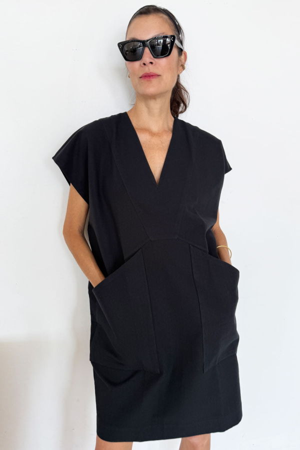 Two Diagonal Pocket Tunic - White