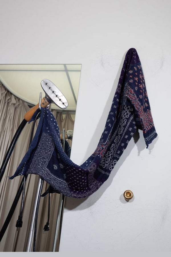 Kapital Fulling Wool Happy Scarf, Bandana Patchwork Scarf - Orange