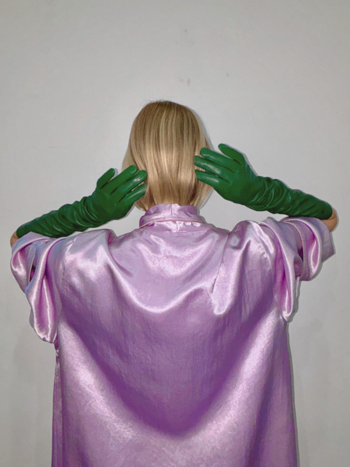 MARGARET Leather Opera Gloves - Bottle Green - Image 1 of 4