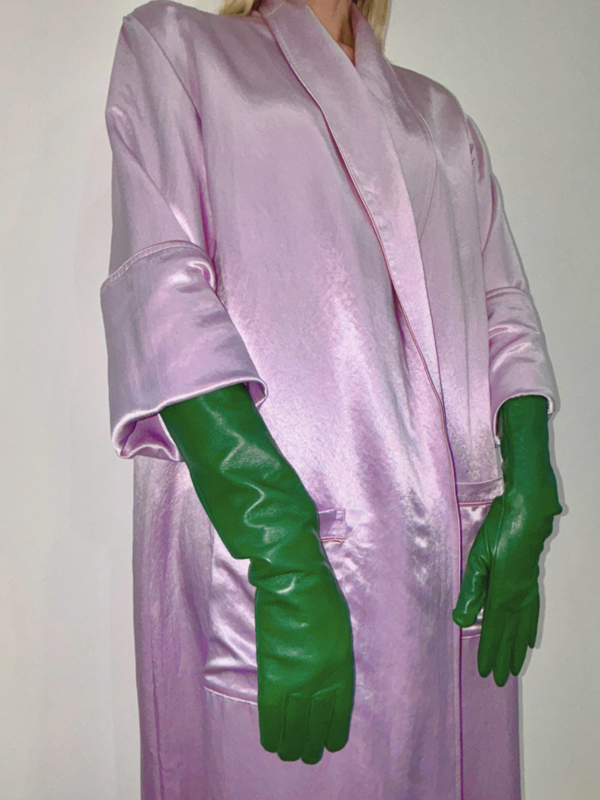 MARGARET Leather Opera Gloves - Bottle Green - Image 2 of 4