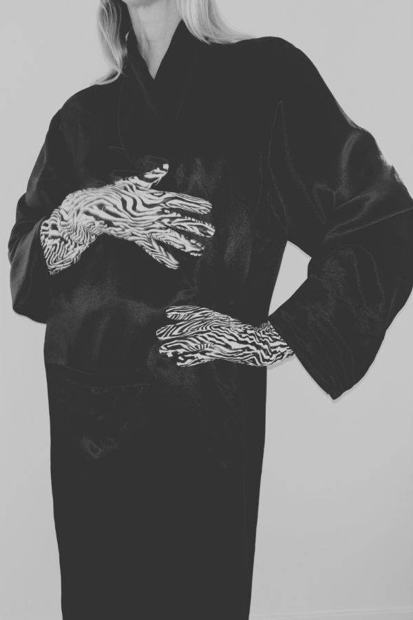 MARGARET Leather Opera Gloves | Zebra