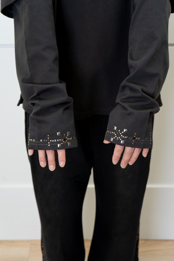 Polo Garment-Dyed Distressed Layered Polo Shirt - Black