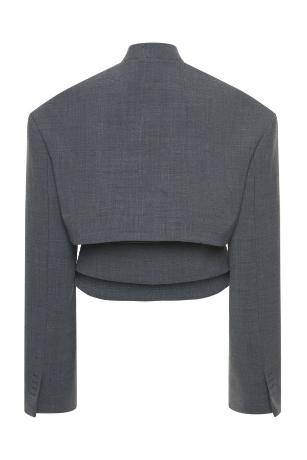 A.W.A.K.E. MODE Cropped Jacket with Insert - Grey