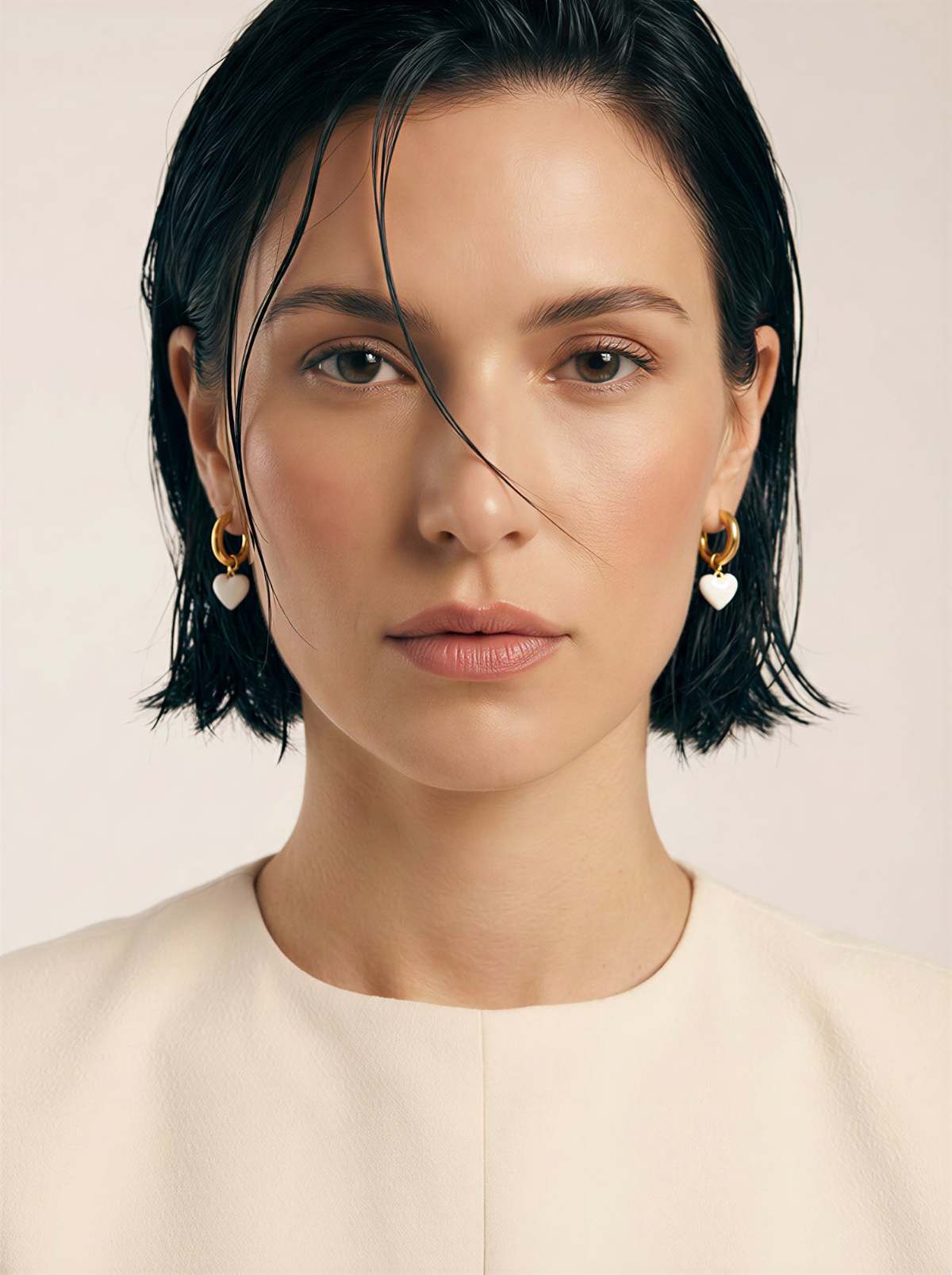 MATTER MATTERS Humble Heart Earring - Black/Cream - Image 2 of 6