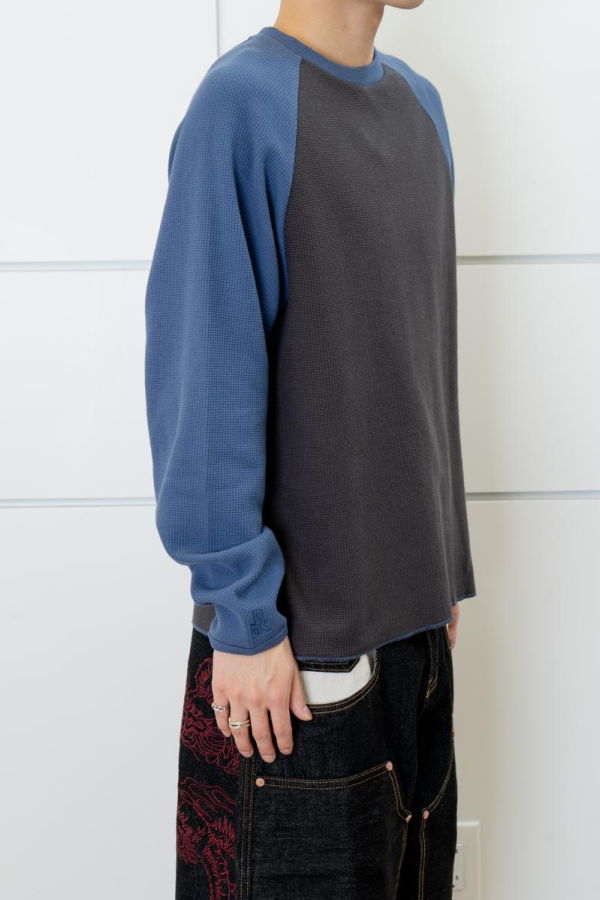 Held In Form Waffle Raglan Tee - Blue
