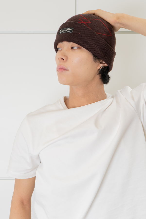 Held In Form Diamond Beanie - Coffee Brown