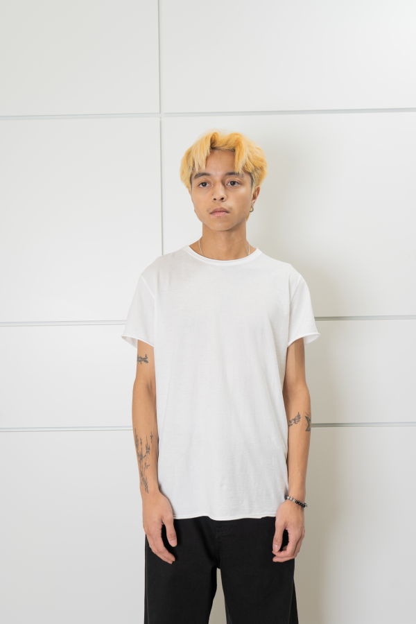 INSAIT Sheer Cozy Tee Top - White