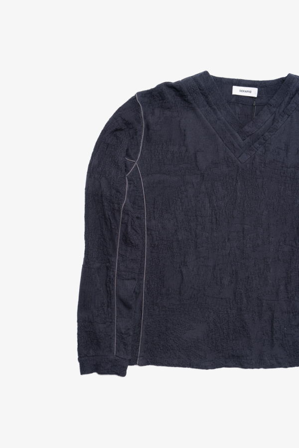 SERAPIS Double V Embossed Knit Sweater