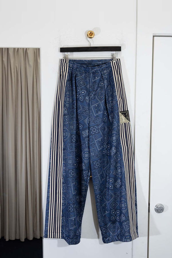 Kapital Smooth Cookie Bandana Baggy Track Pants - Blue
