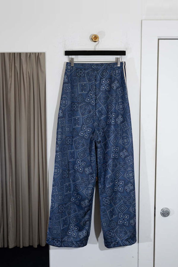 Kapital Smooth Cookie Bandana Baggy Track Pants - Blue