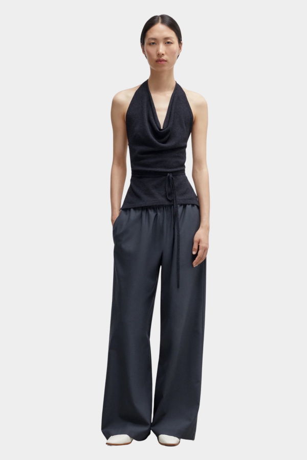 Cordera Merino Wool Tie Top - Anthracite