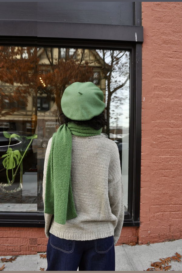 Beyond Threads Felted Beret - Moss Green