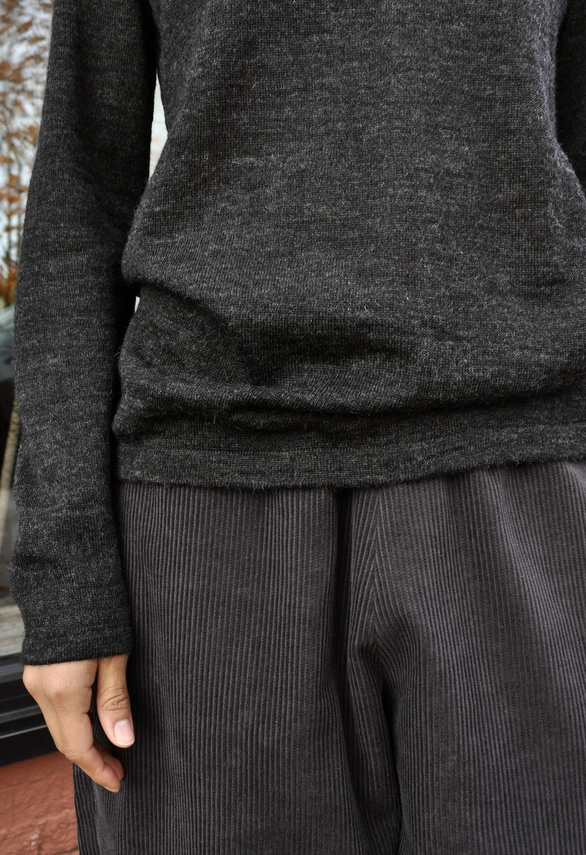 Beyond Threads Essential Baby Alpaca Pullover - Charcoal - Image 2 of 4