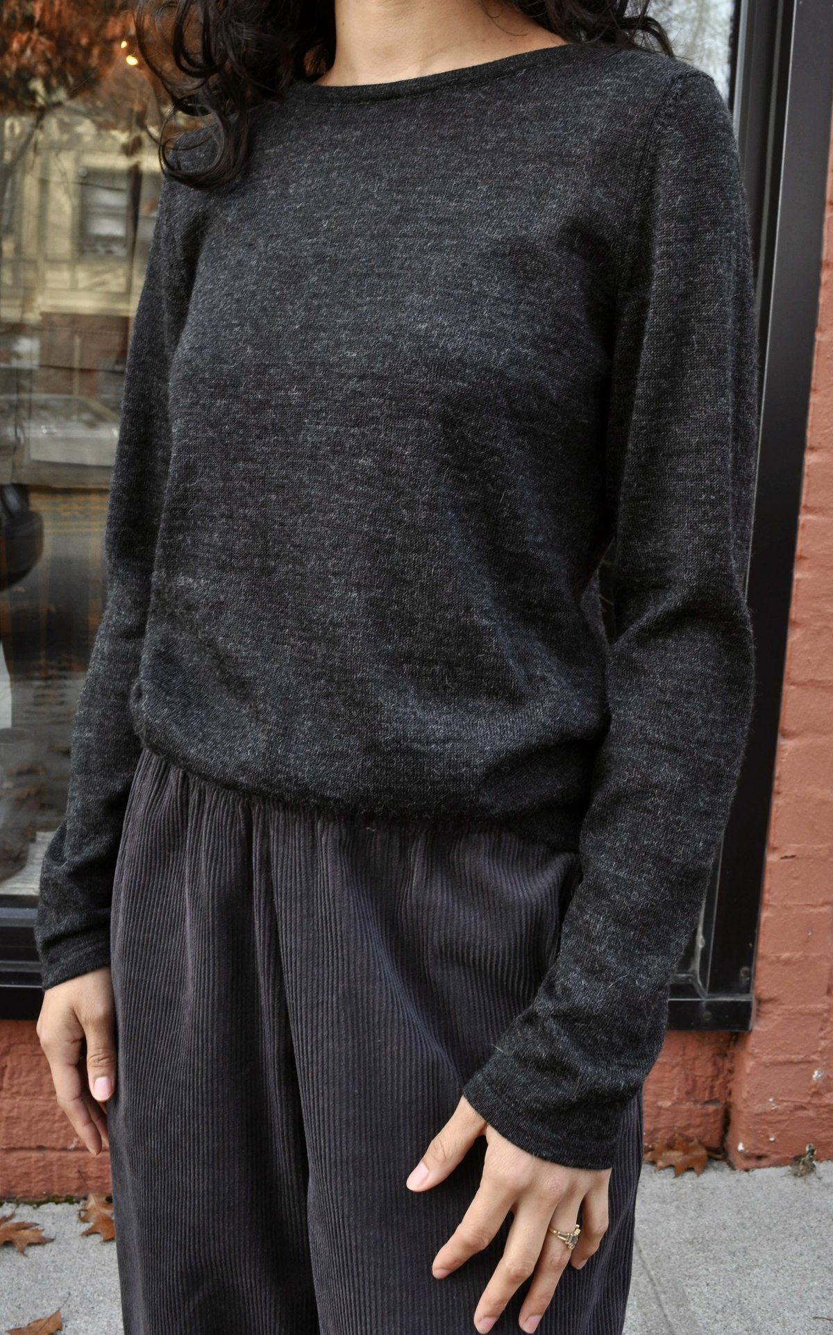 Beyond Threads Essential Baby Alpaca Pullover - Charcoal - Image 3 of 4