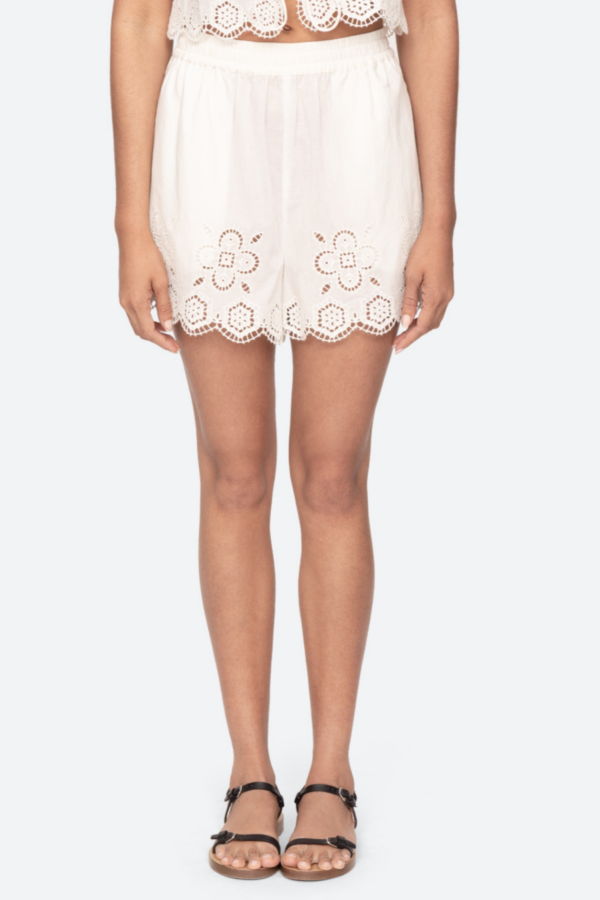 Sea NY Batte Eyelet Shorts - White