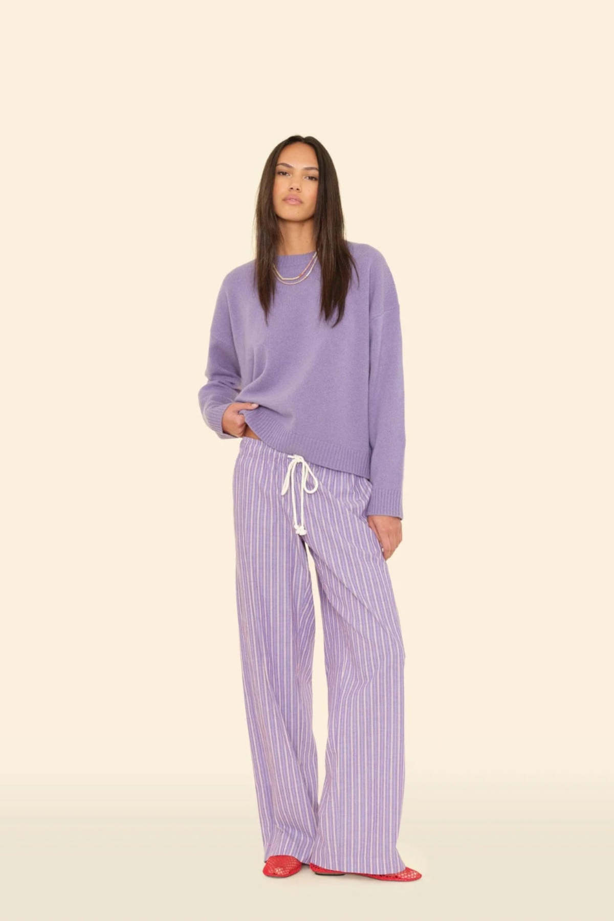 Xirena Brinna Pant - Violet Rouge Stripe - Image 1 of 4