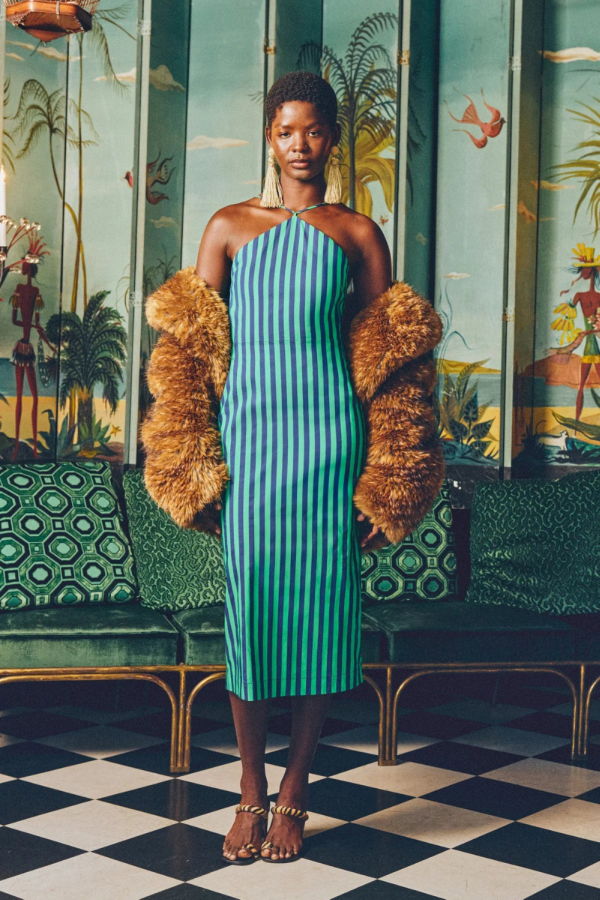 Simon Miller Kit Poplin Dress - Navy-Grass Green