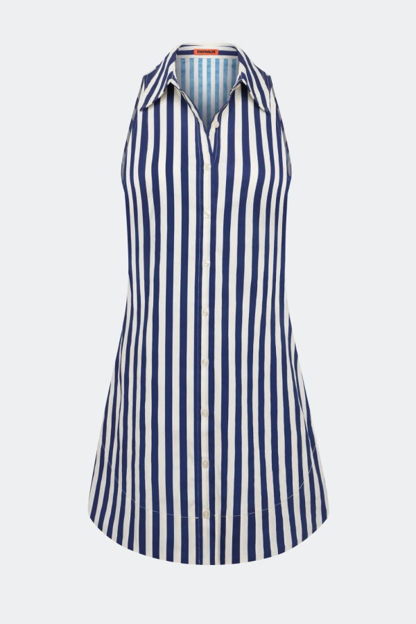 Simon Miller Loch Sleeveless Mini Dress - Navy-Cream