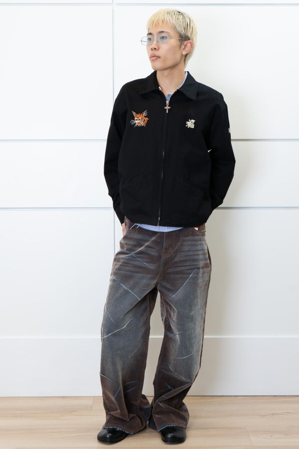 wangxingyu Slogan Embroidered Vietnam Jacket