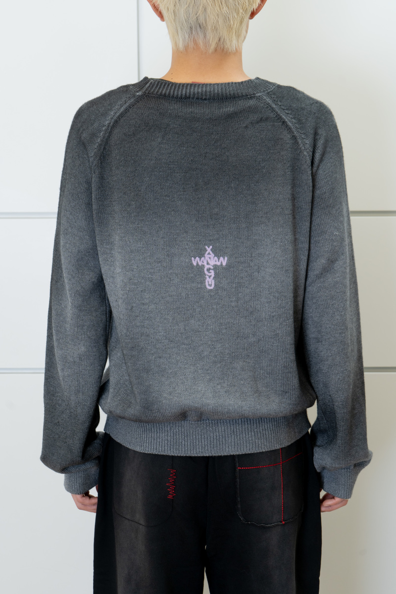 wangxingyu Beaded Pipe Embroidery Knit Sweater Jacket