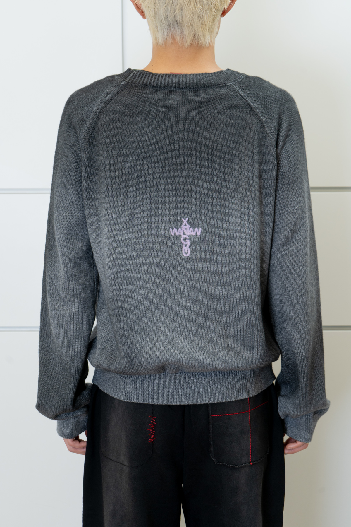 wangxingyu Beaded Pipe Embroidery Knit Sweater Jacket - Image 3 of 4