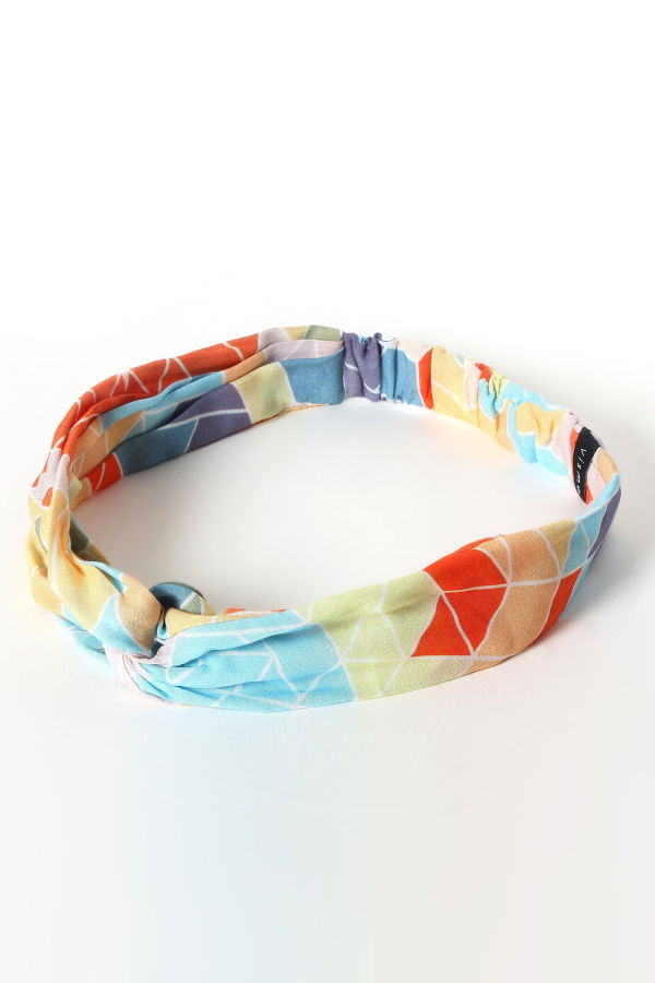 Vismaya Abstract Pattern Headband - Orange Blue