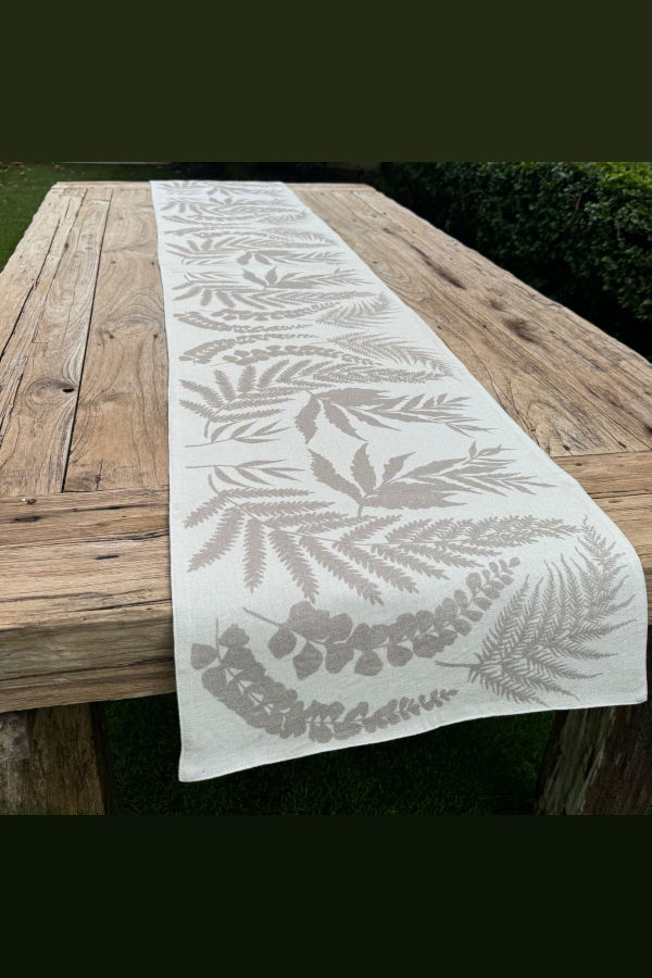 Majka & Co Forest Ferns Table Runner - Seashell Gray & Dunes