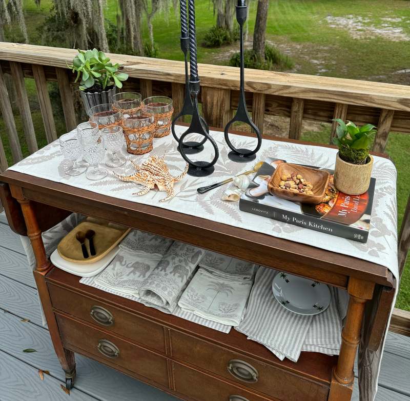 Majka & Co Forest Ferns Table Runner - Seashell Gray & Dunes