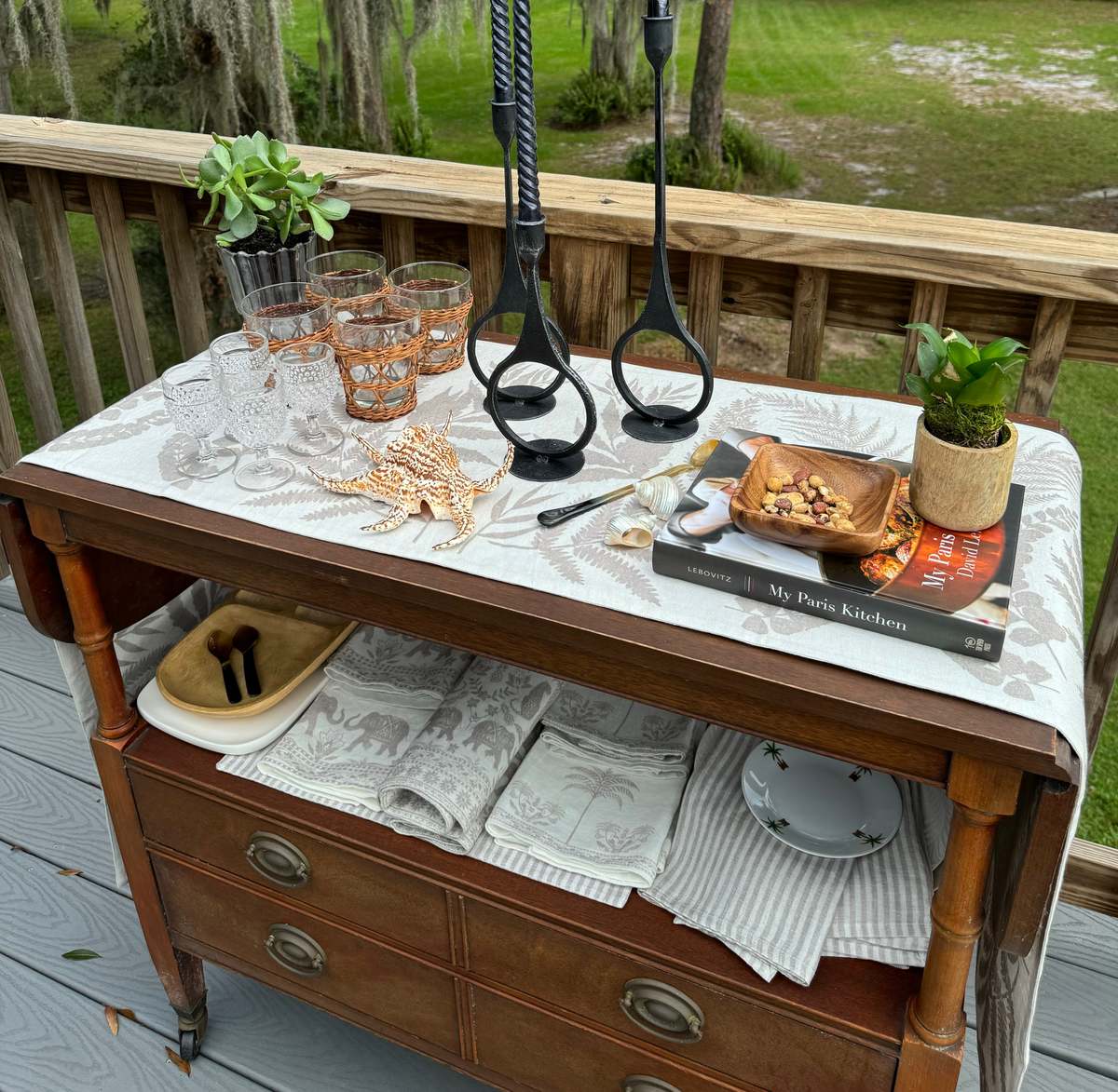 Majka & Co Forest Ferns Table Runner - Seashell Gray & Dunes - Image 4 of 4