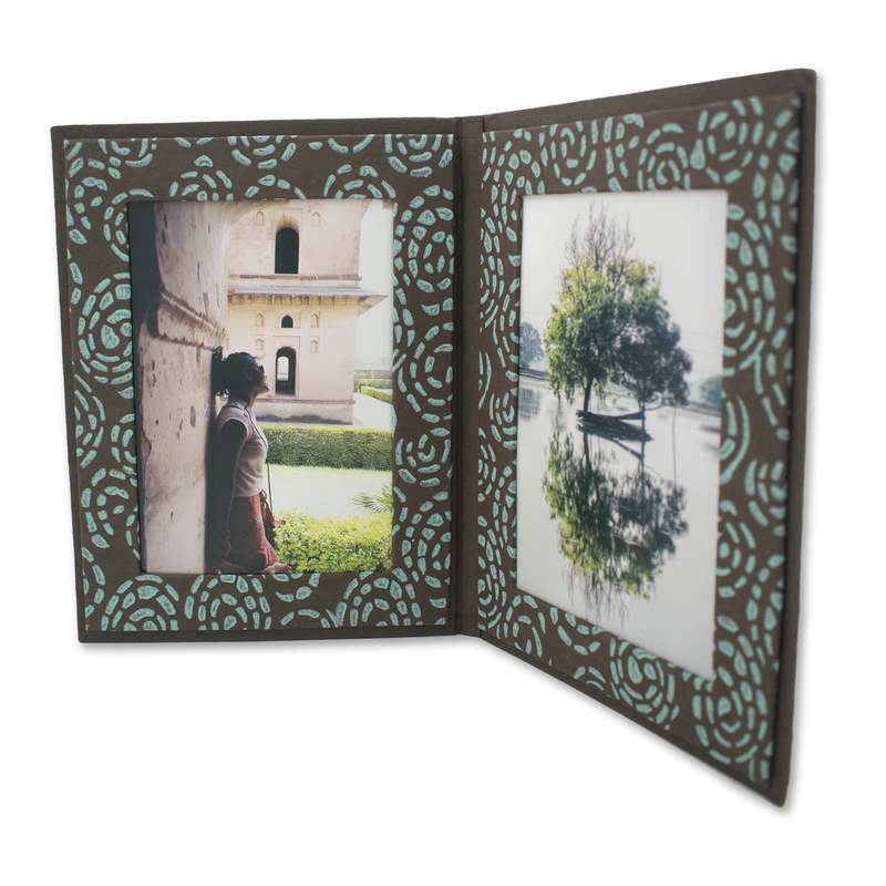 Sustainable Threads Handmade Double Photo Frames Set of 5 Photo Frames - Assorted