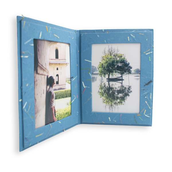 Sustainable Threads Handmade Double Photo Frames Set of 5 Photo Frames - Assorted