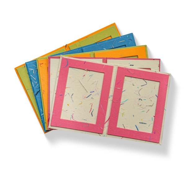 Sustainable Threads Handmade Double Photo Frames Set of 5 Photo Frames - Assorted