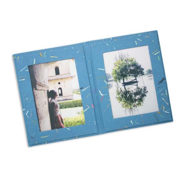 Sustainable Threads Handmade Double Photo Frames Set of 5 Photo Frames - Assorted