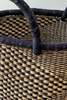 Mbare Handwoven Natural & Black Checkerboard Bolga Basket - Thumbnail 3