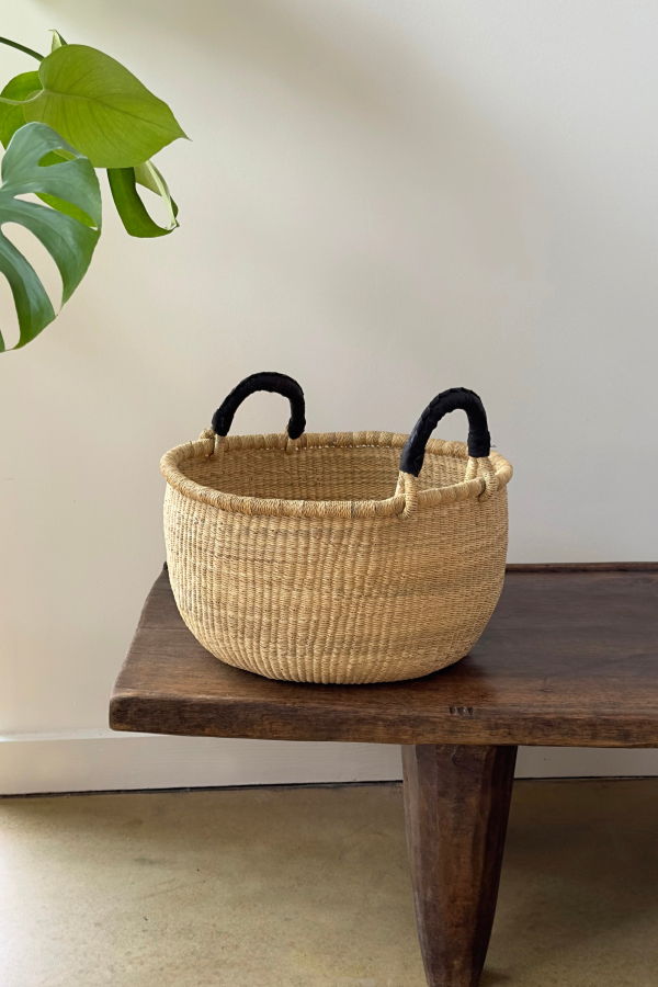Mbare Handwoven Natural Bolga Large Round Basket