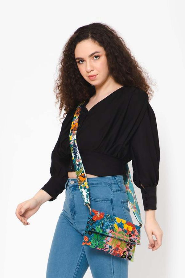 Vismaya Leafy Embroidered Strap - Ivory