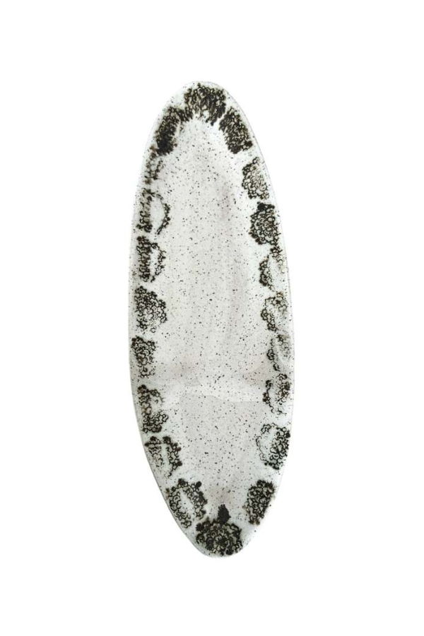 Gina de Santis Ceramics Sandalwood Floral Cut Oval Tray