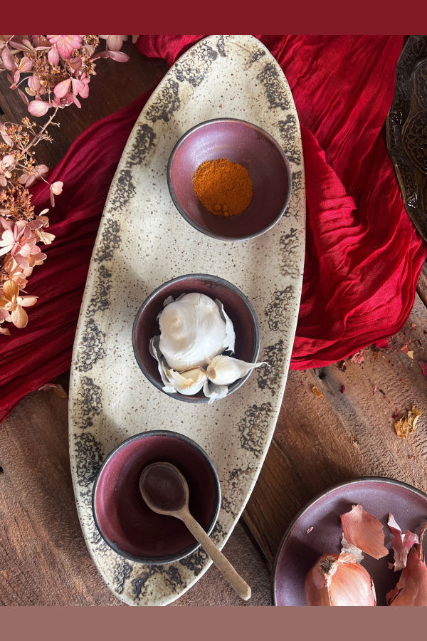 Gina de Santis Ceramics Sandalwood Floral Cut Oval Tray