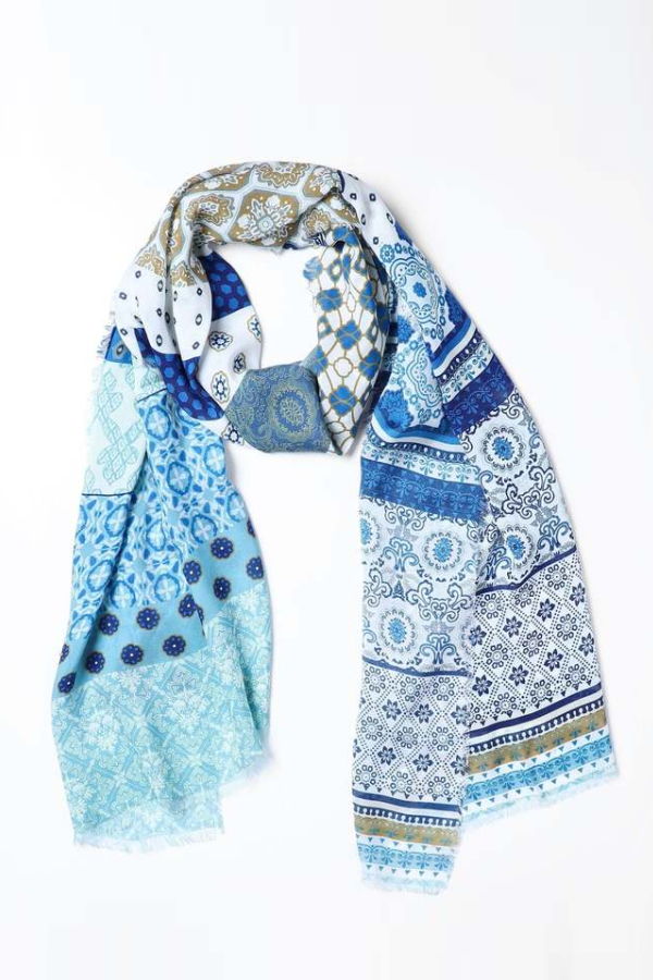 Vismaya Santorini Patterned Wrap - Blue