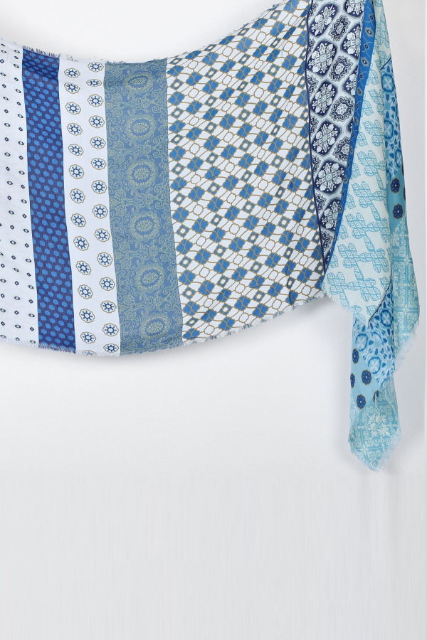 Vismaya Santorini Patterned Wrap - Blue