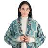 Vismaya Textura Floral Kimono Jacket - Dusty Teal - Thumbnail 3