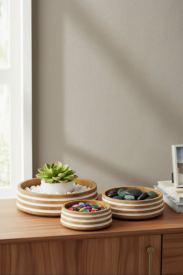 Mela Artisans Whitehaven Mango Wood Nested Bowls