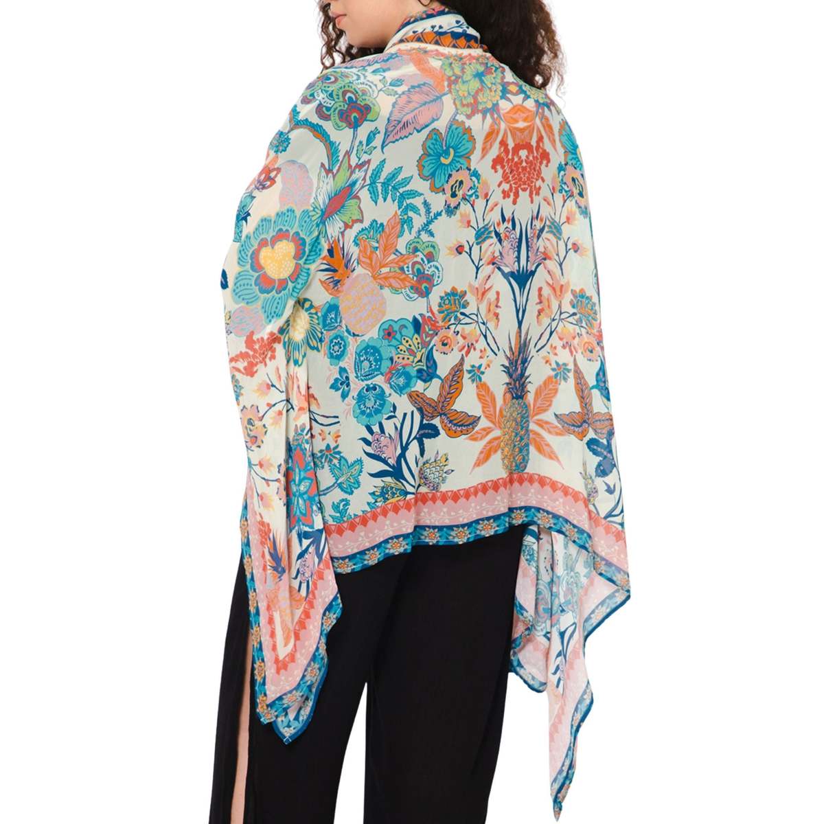 Vismaya Wildflower Sheer Kimono Cardigan - White - Image 2 of 2