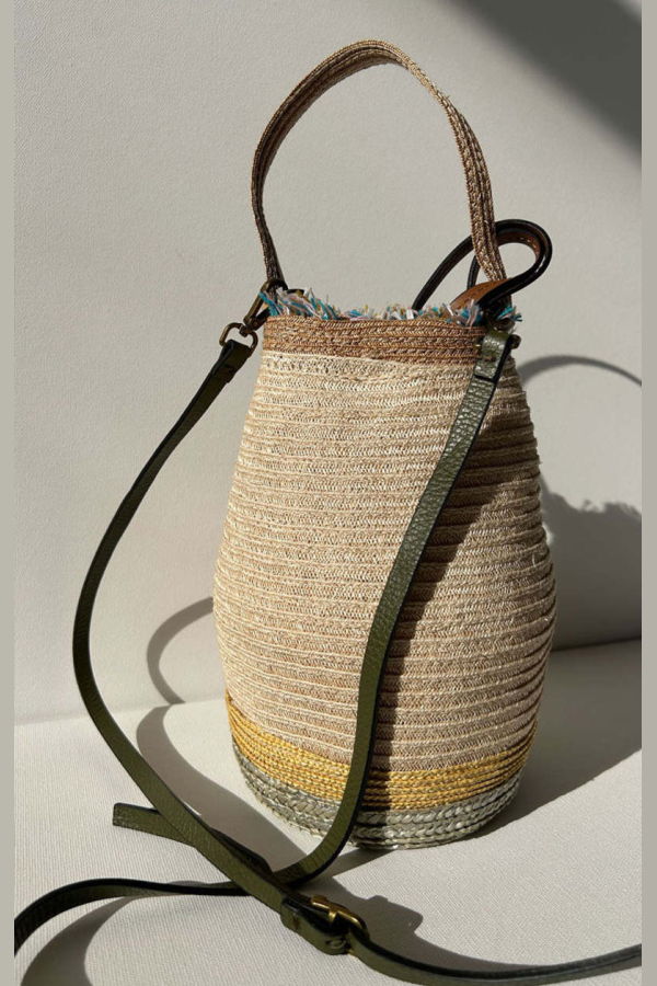 Exquisite J Crossbody Straw Bag
