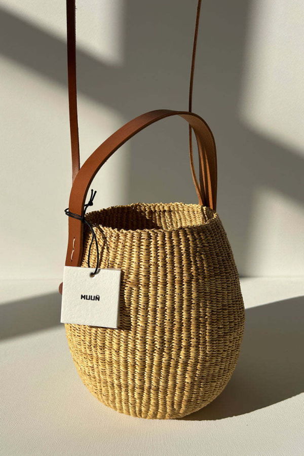 Muun Straw Bucket Bag - Natural / Tan